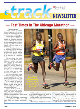 — Fast Times in the Chicago Marathon —