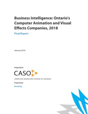 Ontario's Computer Animation and Visual Effects Companies, 2018 Final Report