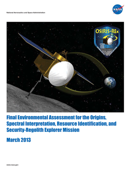OSIRIS-Rex Environmental Assessment / FONSI