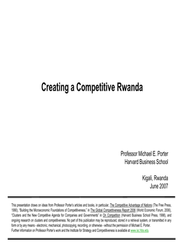 Creating a Competitive Rwanda