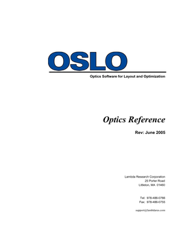 Optics Reference