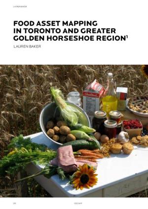 Food Asset Mapping in Toronto and Greater Golden Horseshoe Region1 Lauren Baker