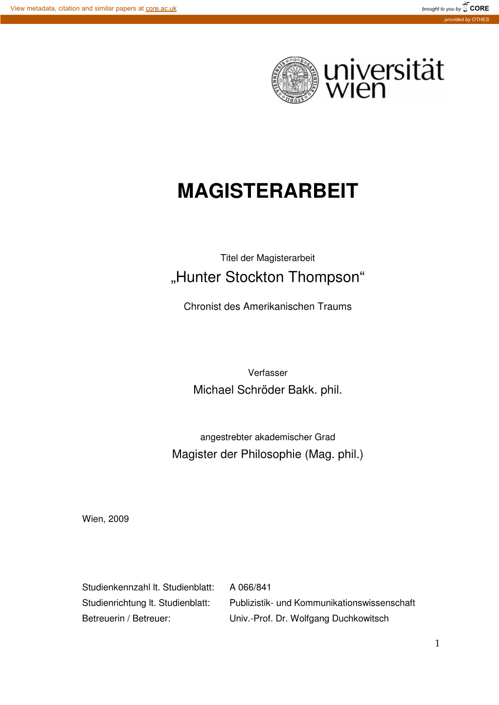 Magisterarbeit