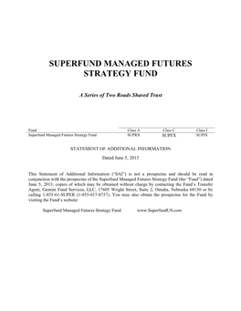 Superfund Managed Futures Strategy Fund