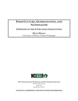 Food Culture, Globalization, and Nationalism: Zeppelins in the Lithuanian Imagination