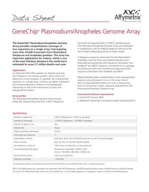 Genechip® Plasmodium/Anopheles Genome Array