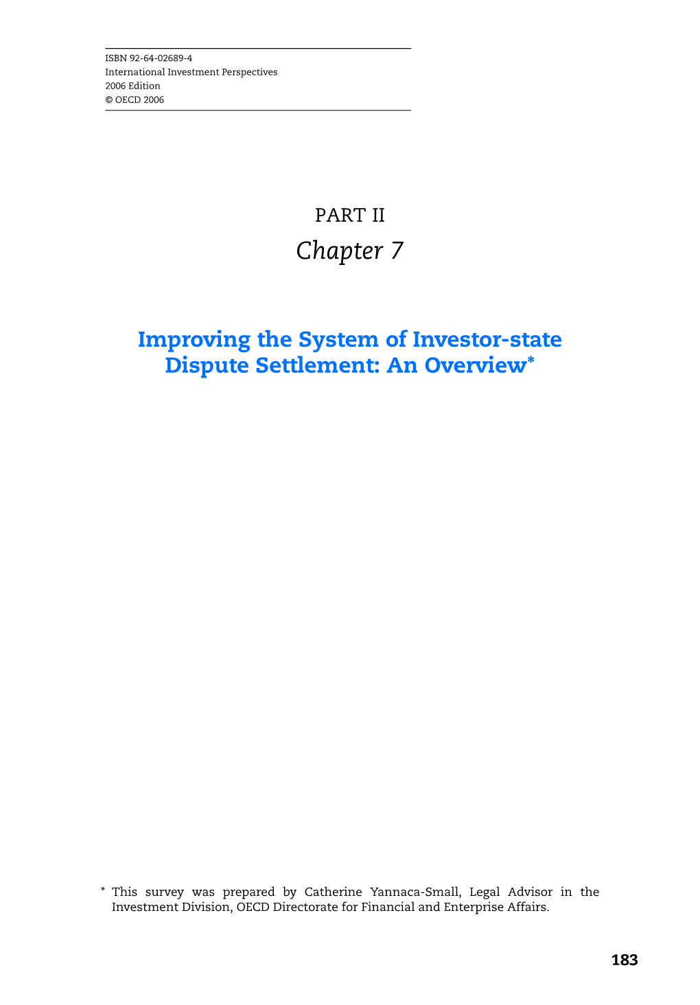 International Investment Perspectives 2006 Edition © OECD 2006