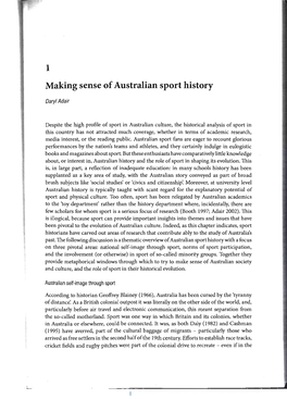 1 Making Sense of Australian Sport History