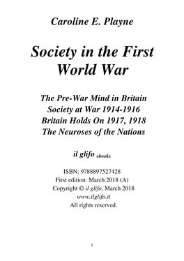 Society in the First World War