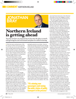 Northern Ireland Is Getting Ahead