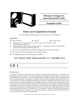 Notes Sur Le Répertoire D'écoute (Jan 2004)