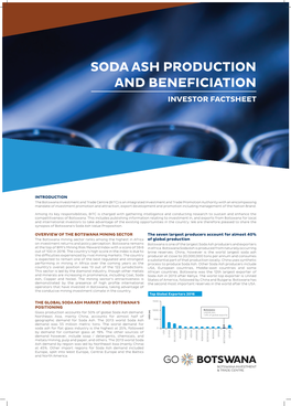 Soda Ash Production and Beneficiation Investor Factsheet