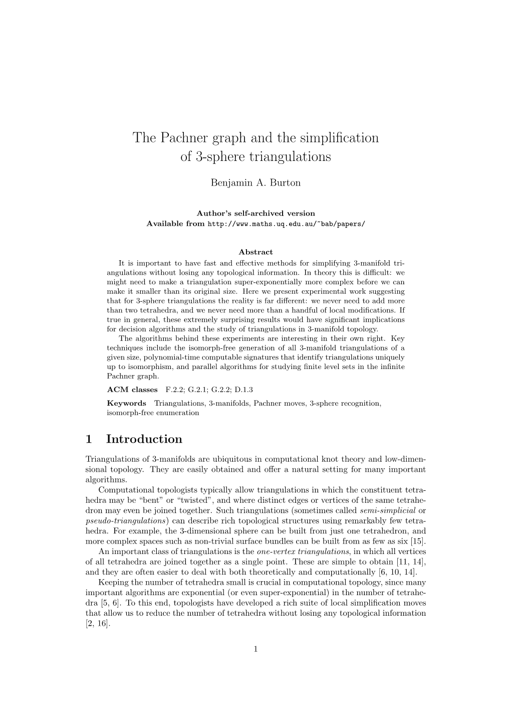 The Pachner Graph and the Simplification of 3-Sphere