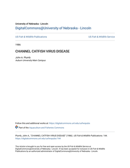 Channel Catfish Virus Disease