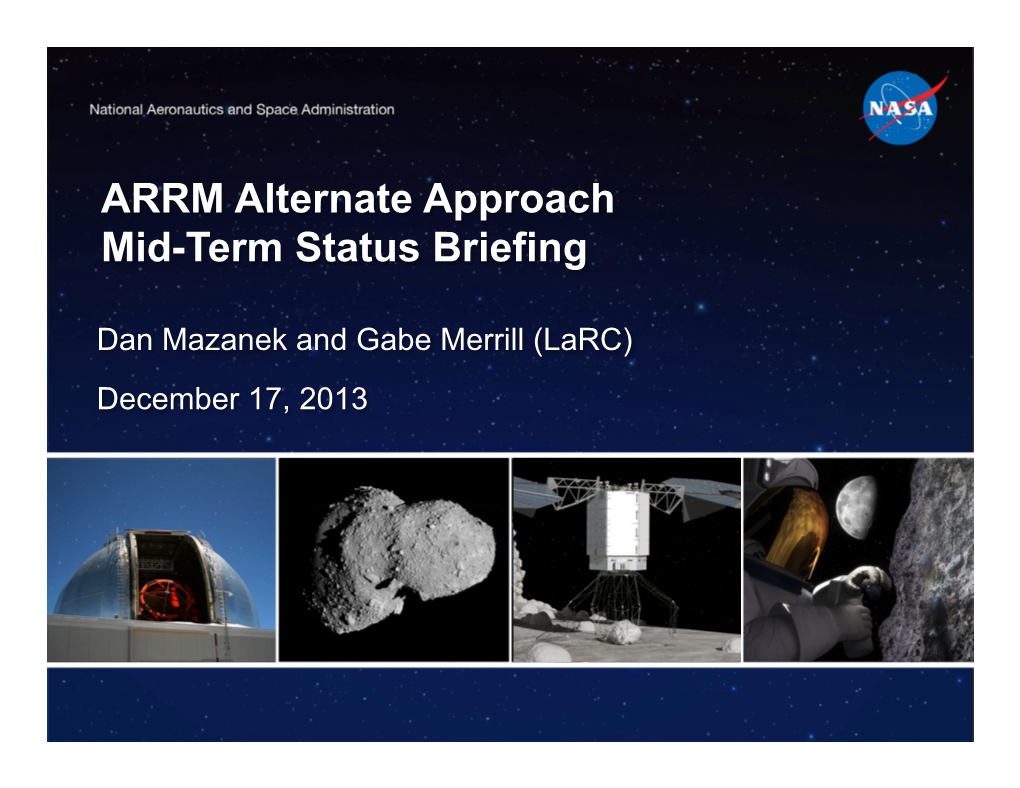 Asteroid Redirect Robotic Mission Alternate Approach