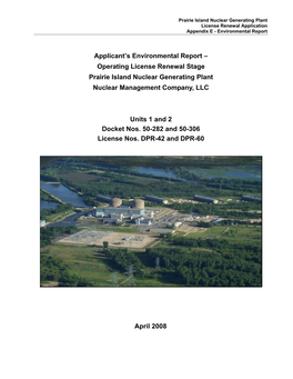 Applicant's Environmental Report –