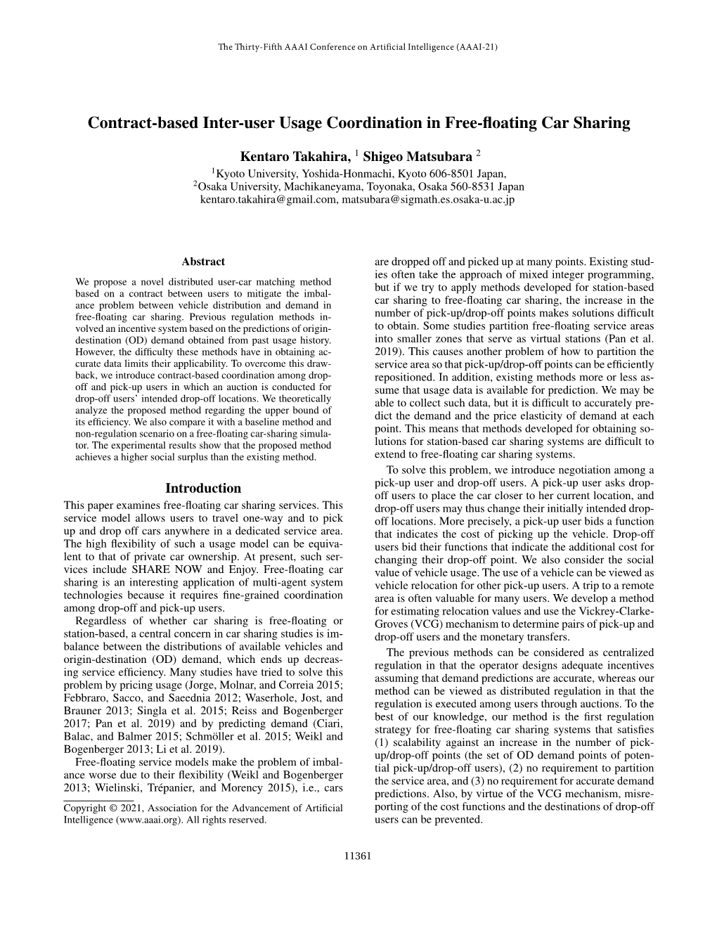 Contract-Based Inter-User Usage Coordination in Free-Floating Car