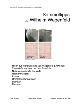 Sammeltipps Zu Wilhelm Wagenfeld