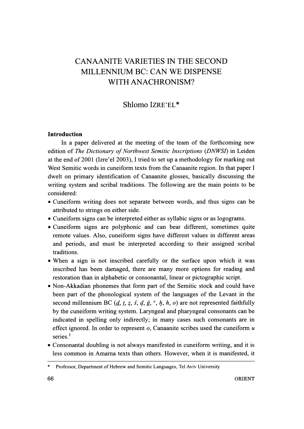 Canaanite Varieties in the Second Millennium Bc: Can We Dispense with Anachronism?