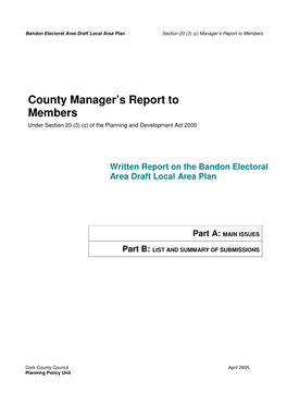 Bandon Electoral Area Managers Report