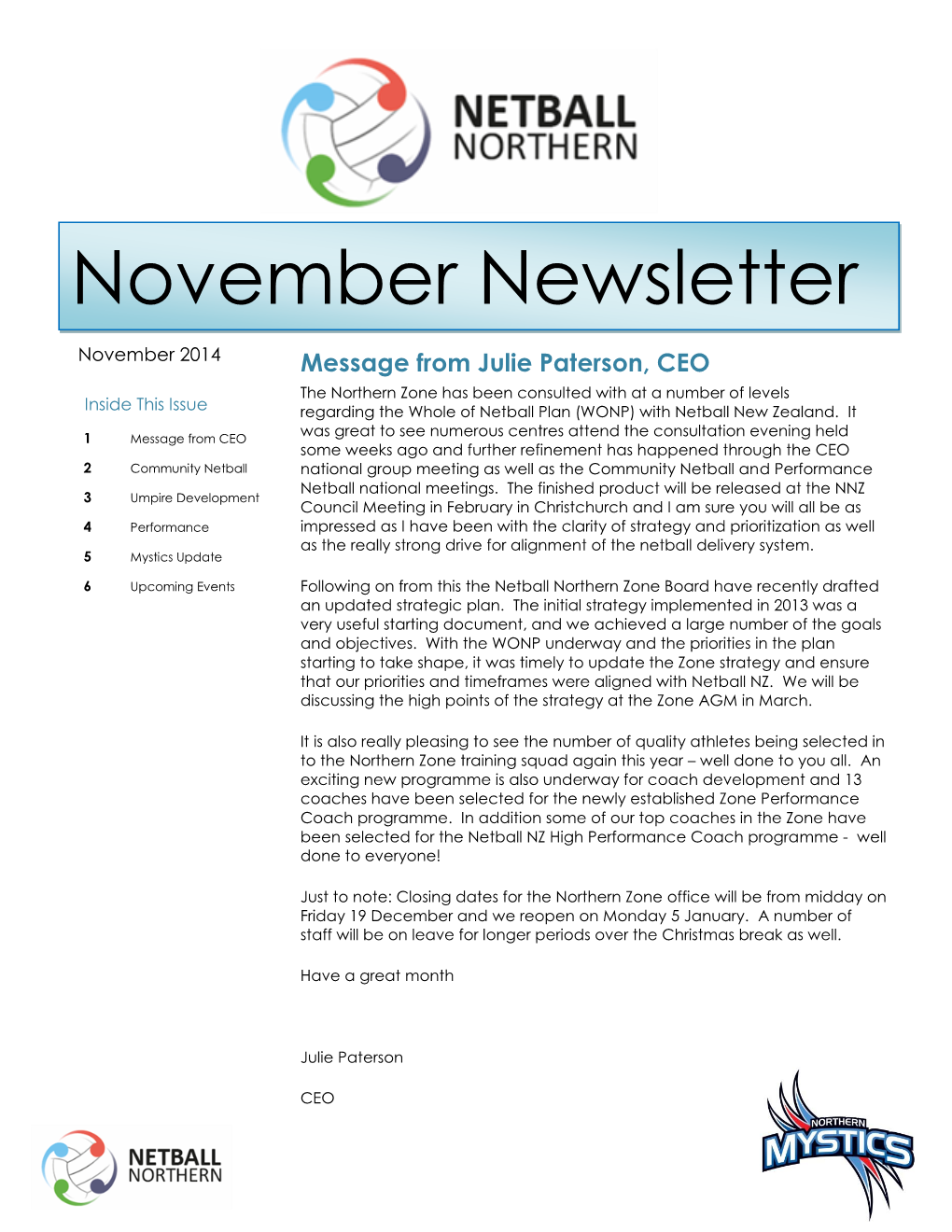 November Newsletter