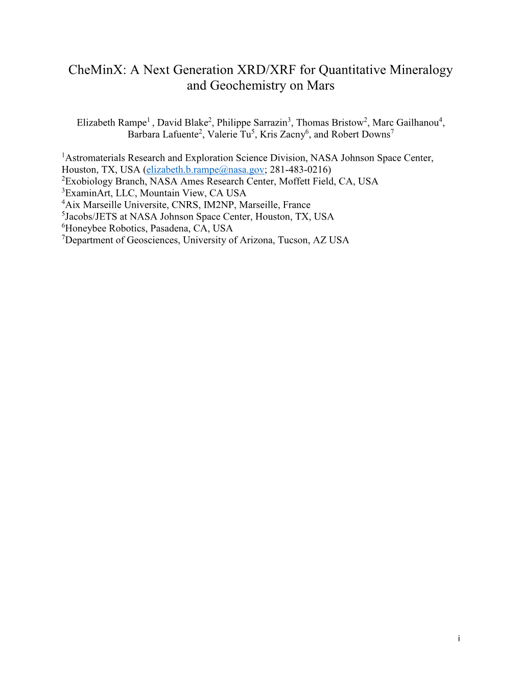 A Next Generation XRD/XRF for Quantitative Mineralogy and Geochemistry on Mars