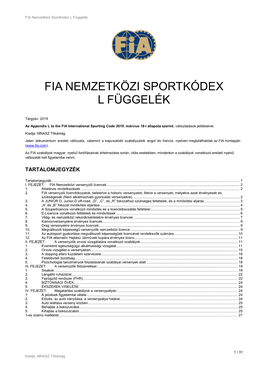 FIA Nemzetközi Sportkódex L Függelék