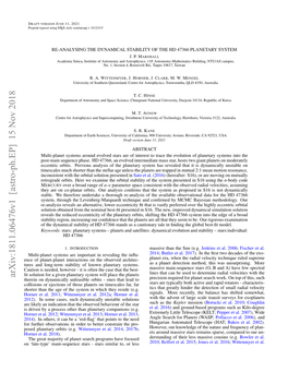 Re-Analysing the Dynamical Stability of the Hd 47366 Planetary System J