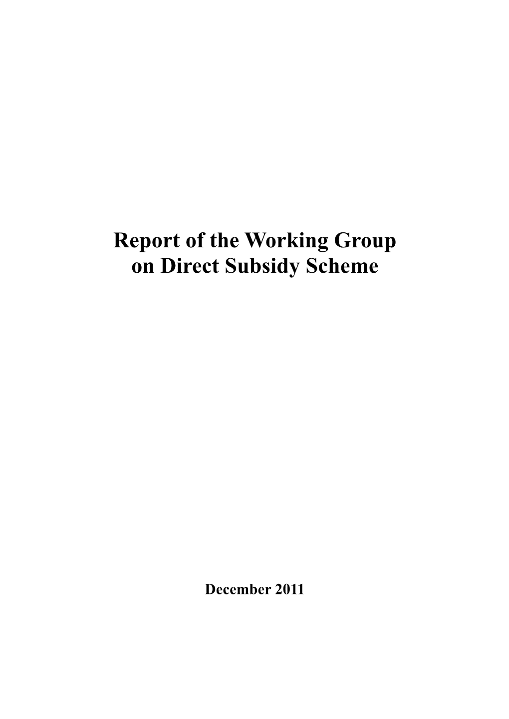 Direct Subsidy Scheme