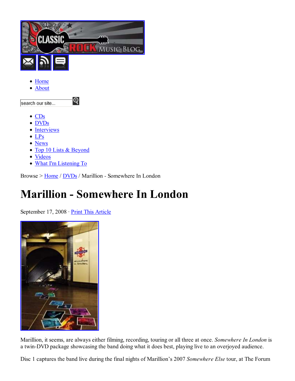 Marillion - Somewhere in London Marillion - Somewhere in London