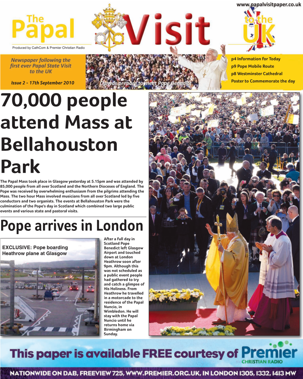 70,000 People Attend Mass at Bellahouston Park