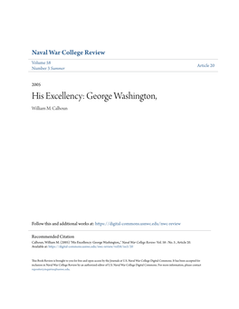 His Excellency: George Washington, William M