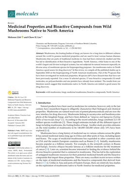 Medicinal Properties and Bioactive Compounds from Wild Mushrooms Native to North America