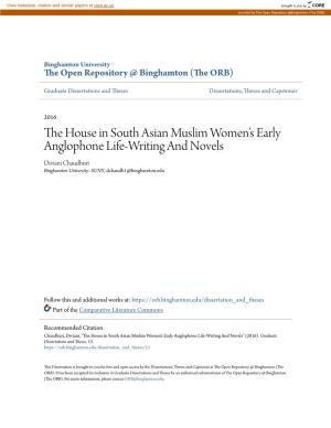 The House in South Asian Muslim Women's Early