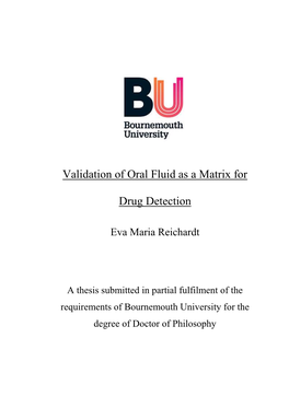 Validation of Oral Fluid As a Matrix for Drug Detection – Copyright Statement