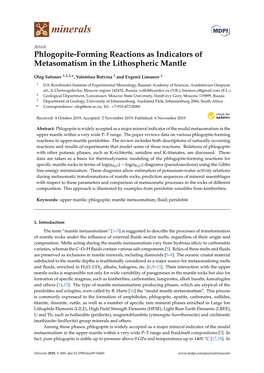 Phlogopite-Forming Reactions As Indicators of Metasomatism in the Lithospheric Mantle