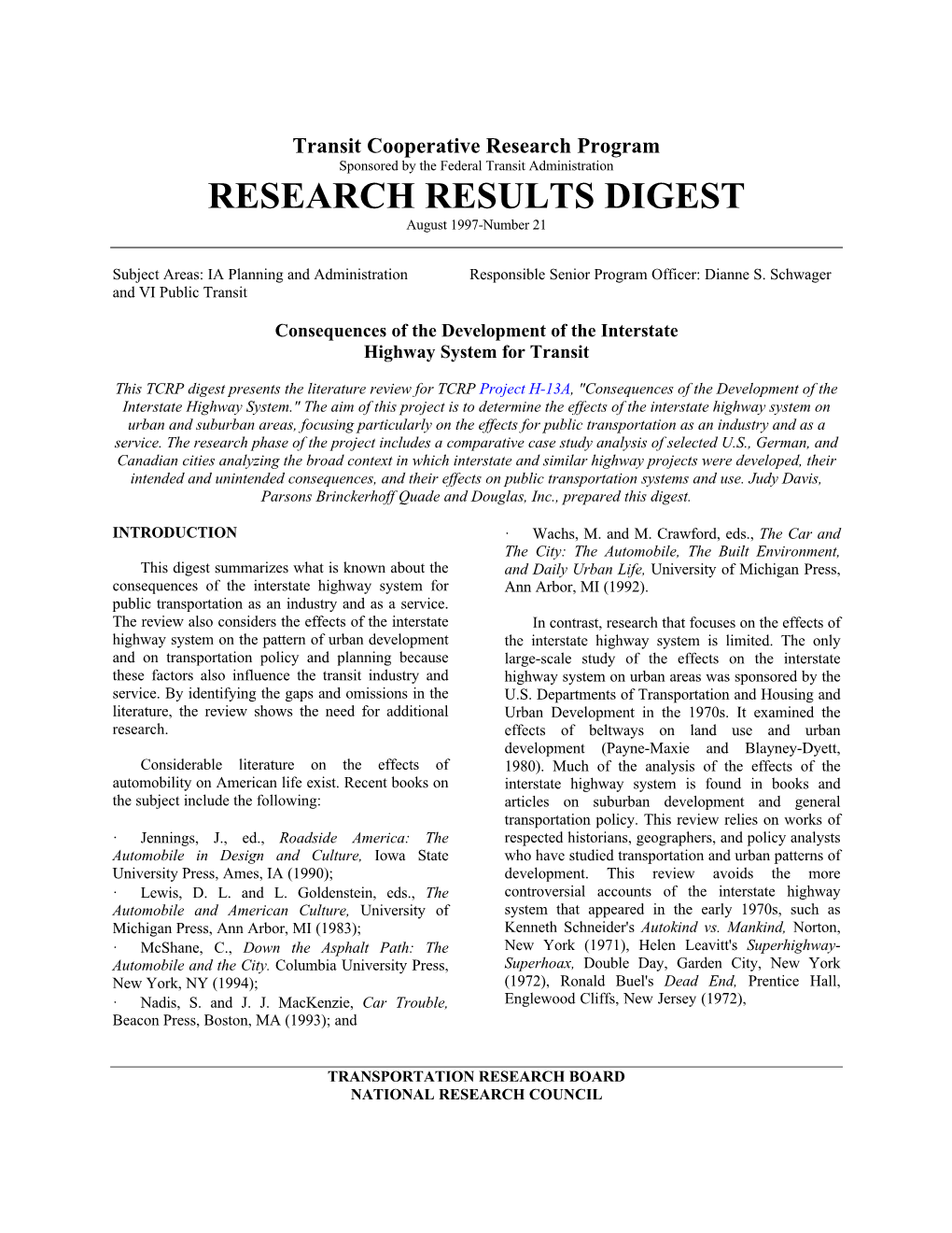 consequences-of-the-development-of-the-interstate-highway-system-for