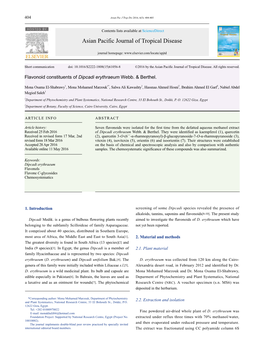 Flavonoid Constituents of Dipcadi Erythraeum Webb. & Berthel