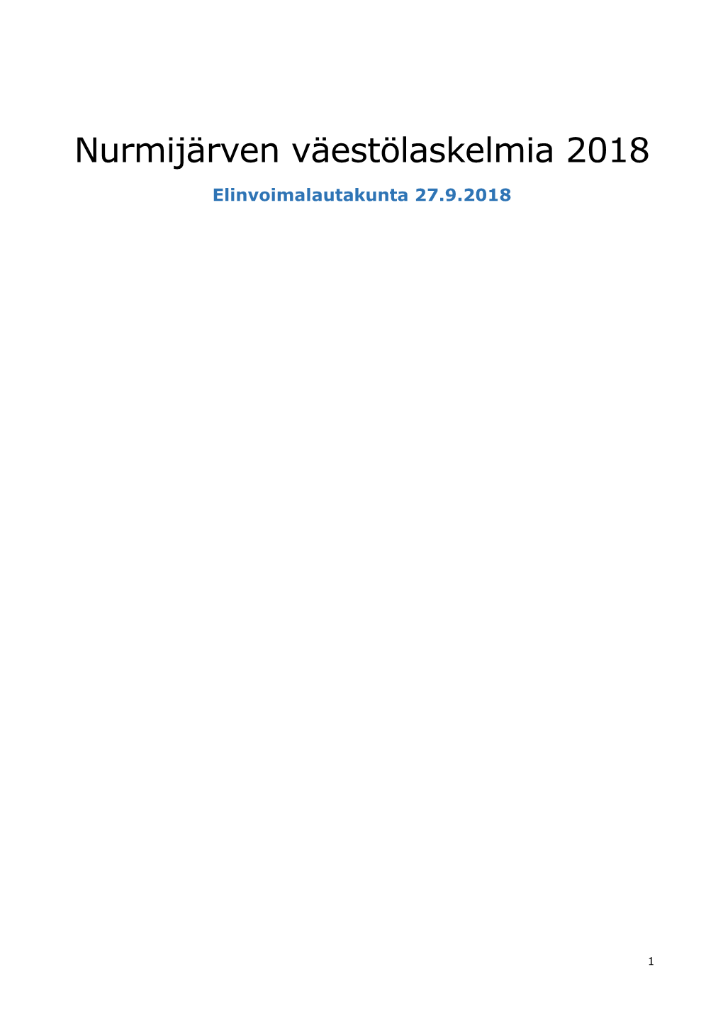 Nurmijärven Väestölaskelmia 2018