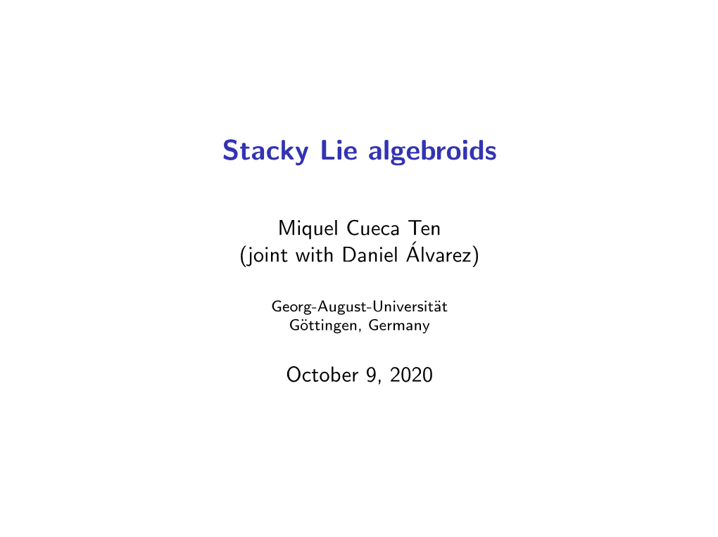 Stacky Lie Algebroids