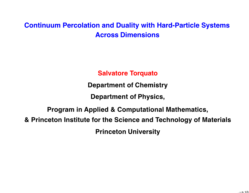 Icerm-Salvatore Torquato