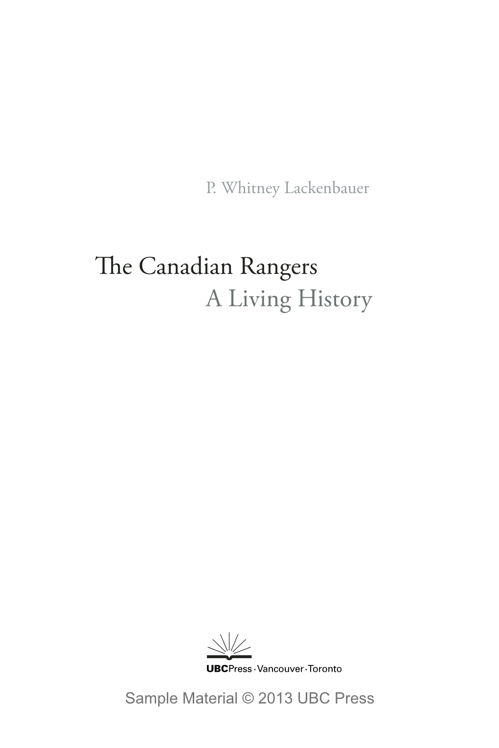 The Canadian Rangers a Living History
