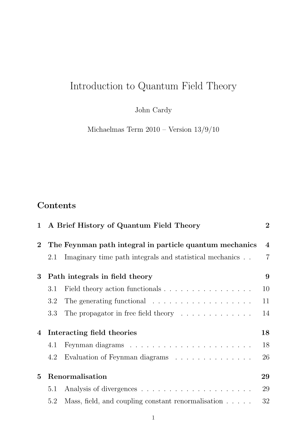 Introduction to Quantum Field Theory