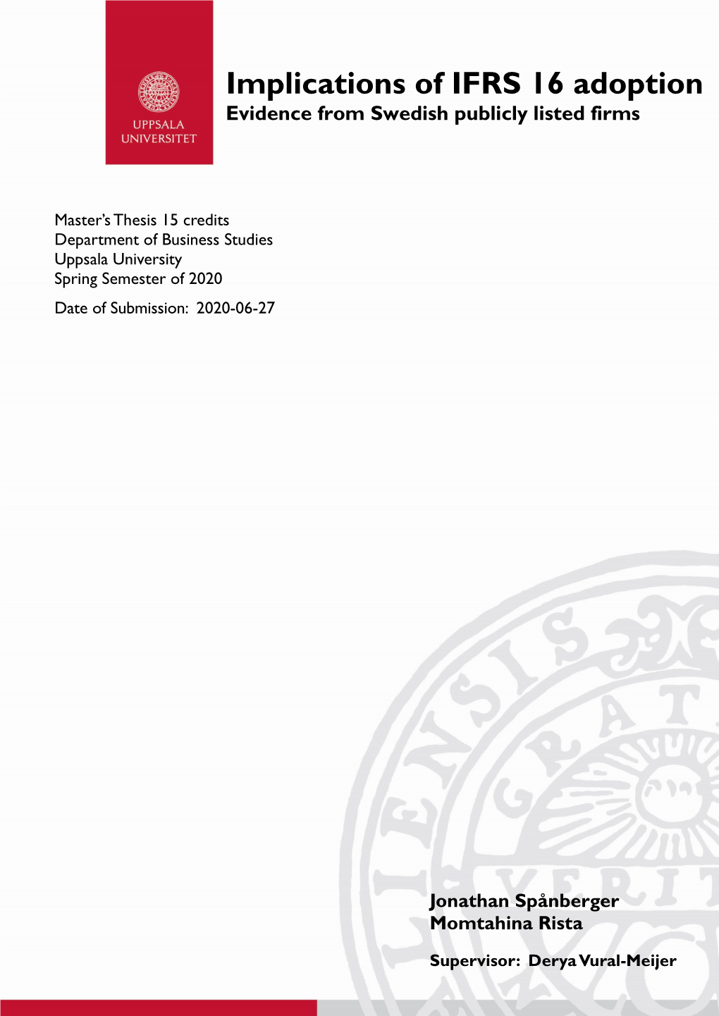 Implications of IFRS 16 Adoption Evidence from Swedish Publicly Listed Firms