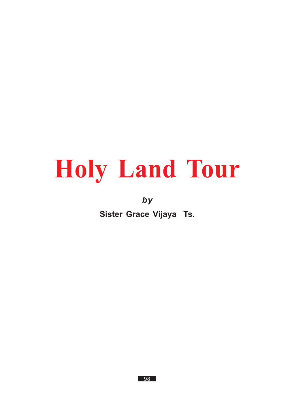 Holy Land Tour