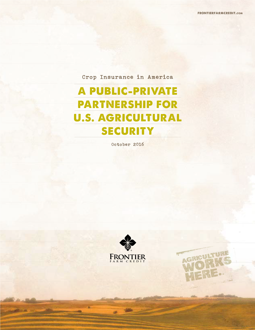 A Public-Private Partnership for U.S. Agricultural Security