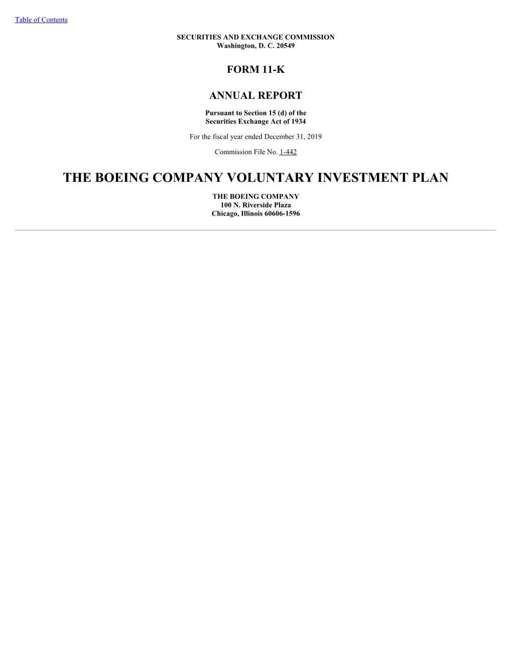 The Boeing Company Voluntary Investment Plan