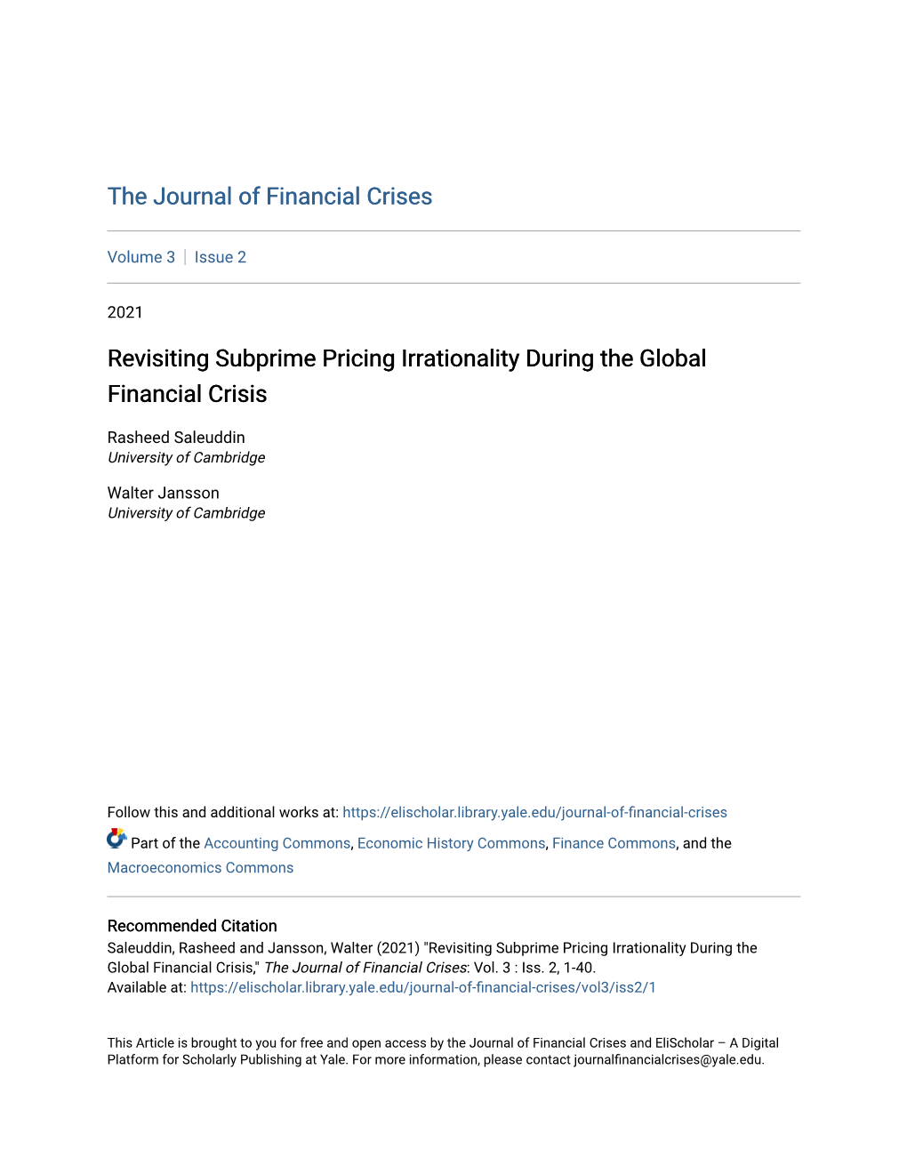 Revisiting Subprime Pricing Irrationality During the Global Financial Crisis