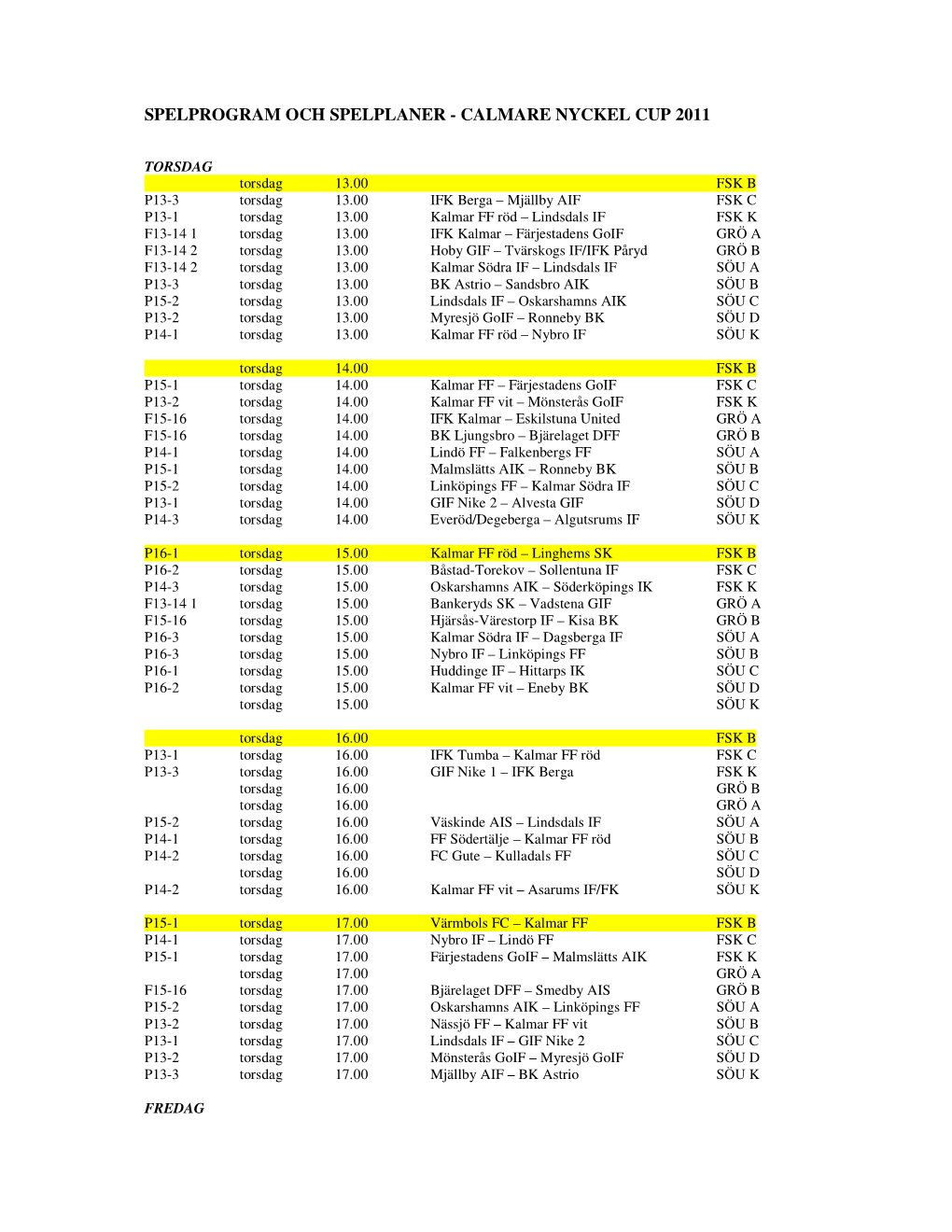 Calmare Nyckel Cup 2011