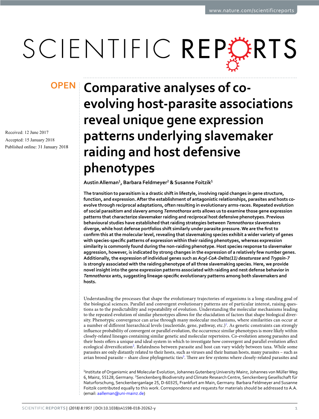 Evolving Host-Parasite Associations Reveal Unique Gene Expression